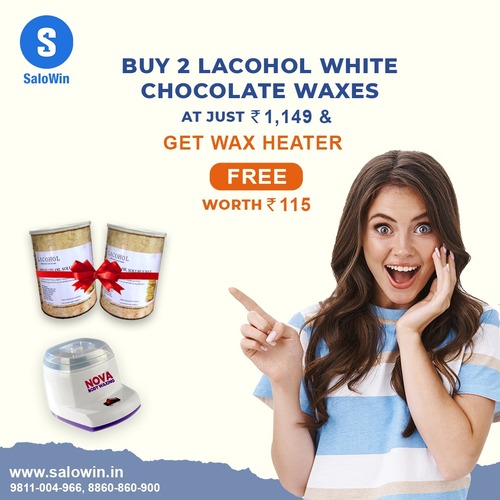 Lacohol - White Chocolate Absolute Oil Soluble Wax Pack Of 2 + Free Nova Wax Heater  - 1200 - Gr