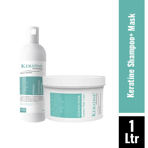 Keratine - Combo Of Keratin + Smoothing Shampoo With Mask Shampoo - 1000 ML
