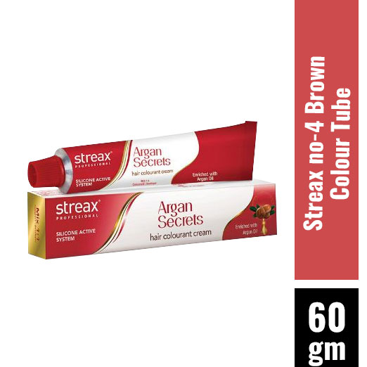 Streax - 4 Number Brown Colour Tube - 60 Gr