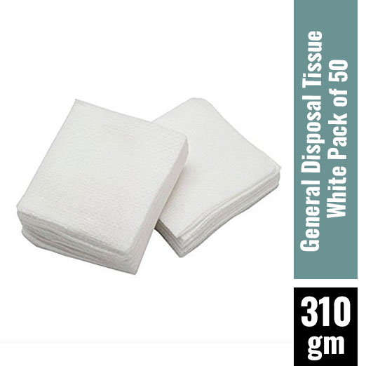 General - Disposal Tissue White (Medium) - Pack Of 50 - 310 Gr