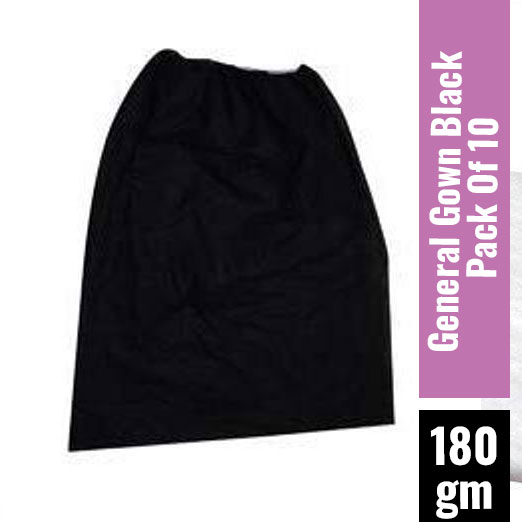 General - Gown Black - Pack Of 10 - 180 Gr