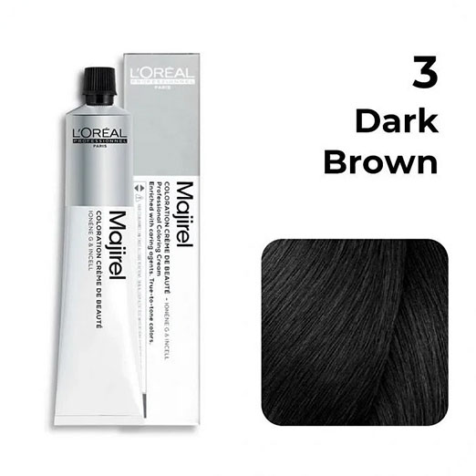 Loreal - Majirel 3 Dark Brown Colour Tube - 49.5 Gr