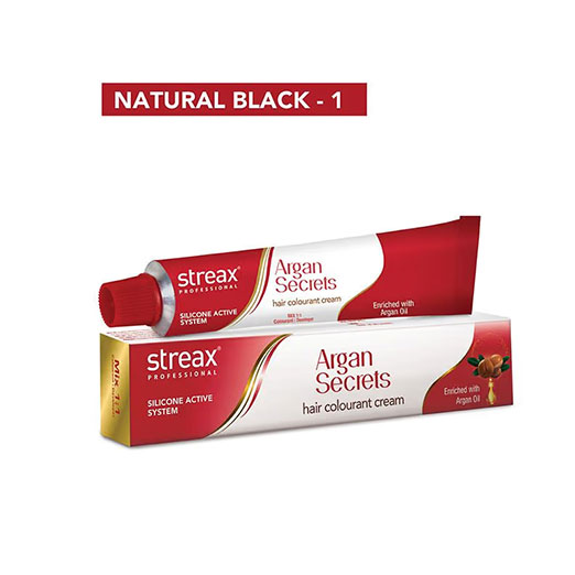 Streax - 1 Natural Black Colour Tube - 60 Gr