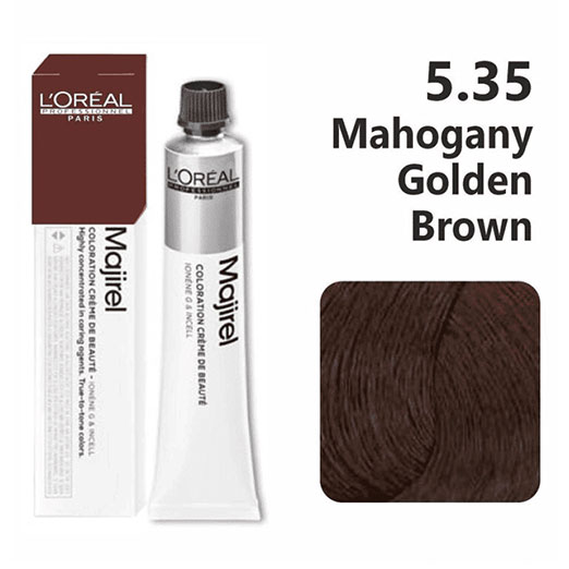 Loreal - Majirel 5.35 Mahogany Golden Light Brown Colour Tube - 49.5 ML