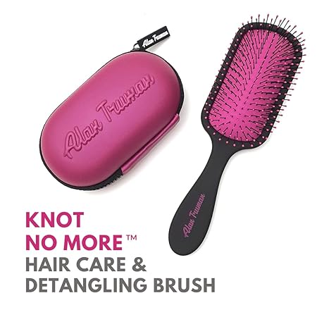 Alan Truman - Knot No More Detangling & Hair Care Brush - Pink Hot Glare - Pack Of 1
