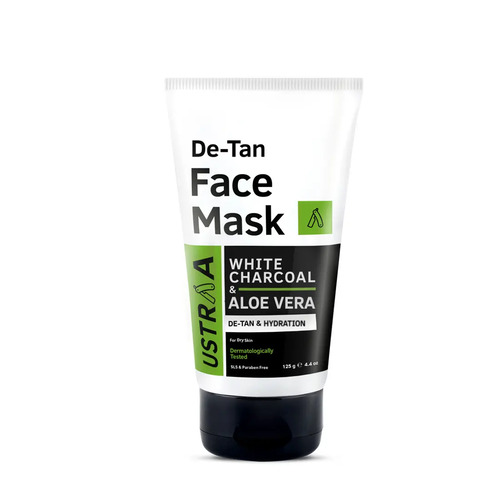 Ustra - White Charcoal And Aloevera De Tan | D Tan  Face Mask - 125 Gr