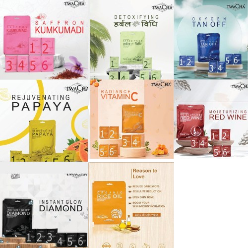Twacha - Master Pouch Of Mixed 24 Facial Kits - Pack Of 1