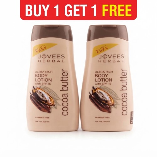 Jovees Herbal Buy 1 Get 1 Free Cocoa Butter Body Lotion SPF 15 300 Ml