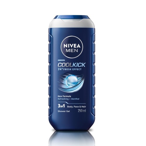 Nivea Men Cool Kick Body & Face & Hair Shower Gel 250 ML
