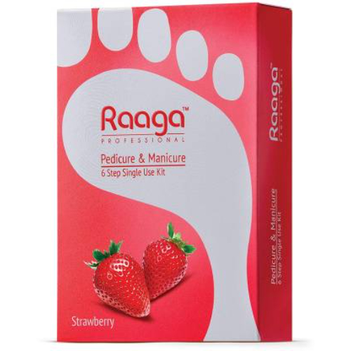 Raaga - Strawberry Pedicure & Manicure 6 Step Single Use Kit - 126 Gr