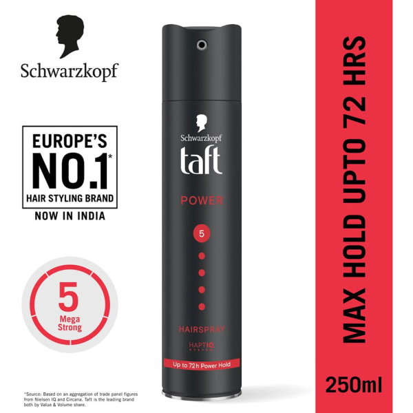 Schwarzkopf - Taft Power Hair Lacquer Mega Strong 5 Black - 250 ML