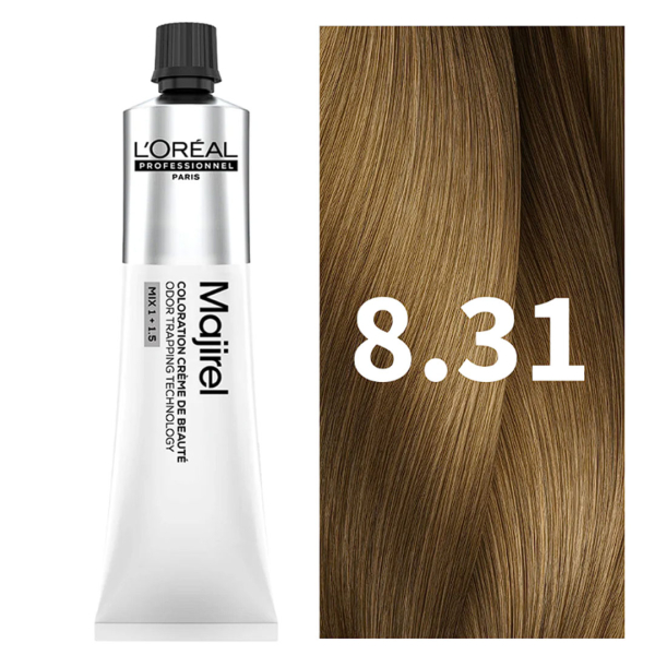 Loreal Majirel 8.31 Ash Golden Light Blonde Colour Tube 60 ML